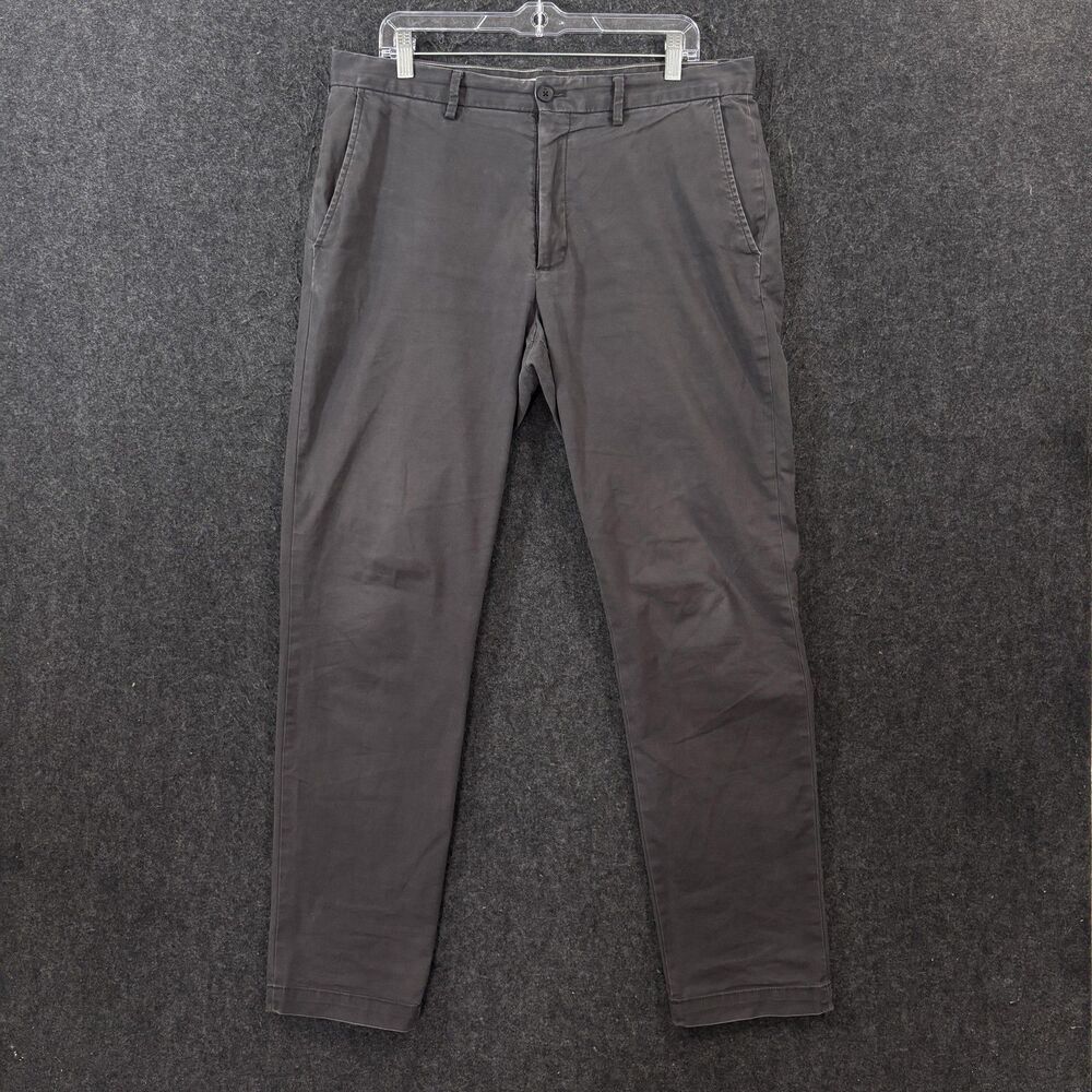 Banana Republic Lived-In Chino Pants Men's 34x31 Gray Slim Fit Stretch Casual
